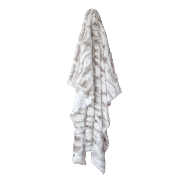 J Elliot Home Lynx Wild Cat Faux Fur Throw Rug Blanket 130 x 160cm