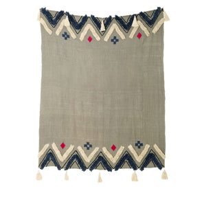 J Elliot Home Merryn Cotton Throw Rug Blanket 125 x 150cm Grey Multi
