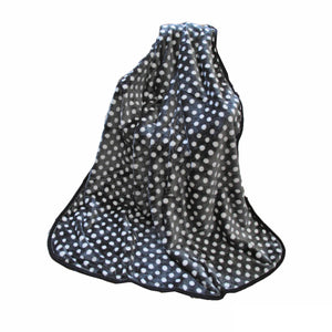 IDC Homewares Faux Mink Throw Rug Blanket 150 x 200cm Polka Dots Grey