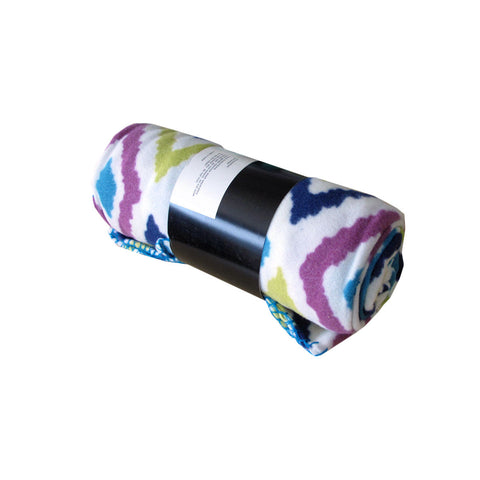Nova Fleece Throw Rug Blanket 125 x 150cm White Purple Blue Green