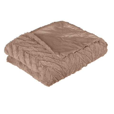 J Elliot Home Ottawa Faux Fur Throw Blanket 125 x 150cm Champagne