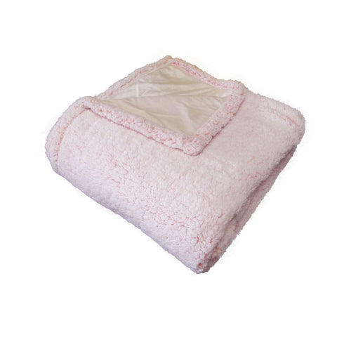 Sofie Sherpa Fleece Throw Rug Blanket 125 x 150cm Pink
