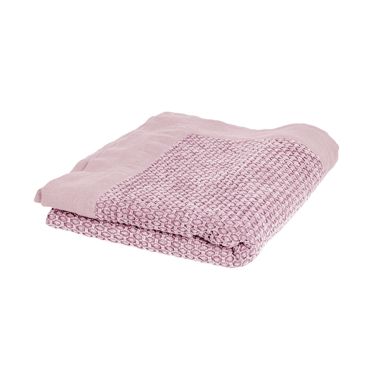 J Elliot Home Taylor Cotton Jacquard Geometric Throw Rug Blanket 125 x 150cm Rose Pink