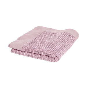 J Elliot Home Taylor Cotton Jacquard Geometric Throw Rug Blanket 125 x 150cm Rose Pink