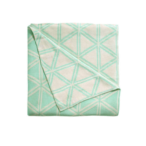 J Elliot Wellington Cotton Knitted Throw Rug Blanket 125 x 150cm Green