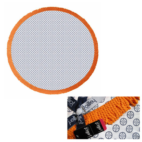 J Elliot Home Koel Turkish Cotton Beach Towel Round 150cm Blue Orange