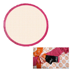 J Elliot Home Koel Turkish Cotton Beach Towel Round 150cm Orange Pink
