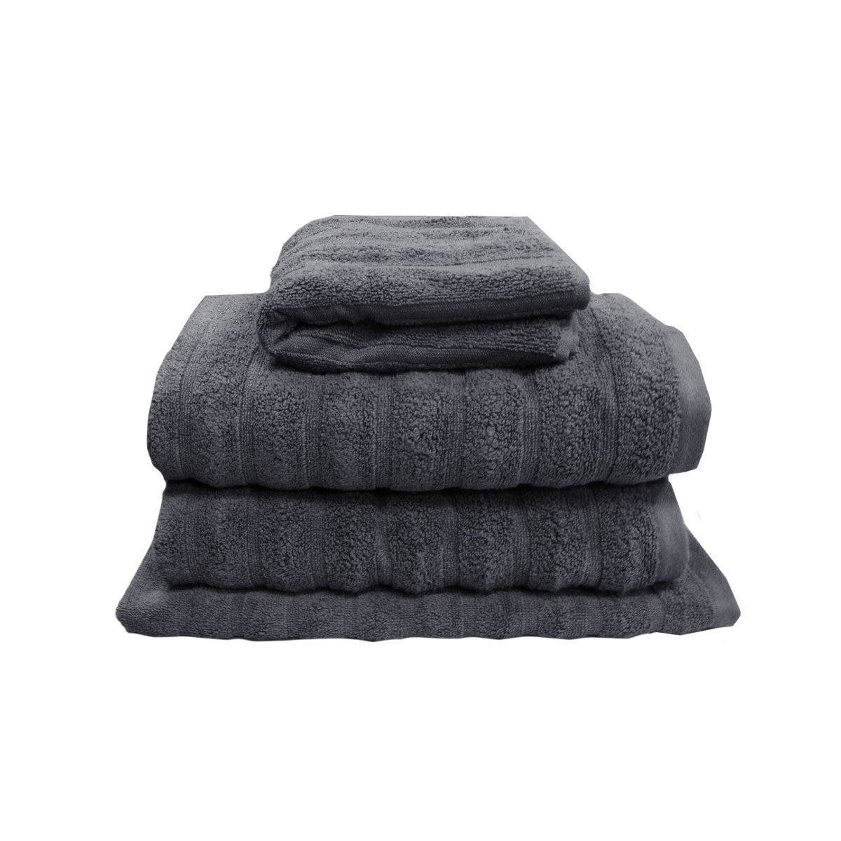 J Elliot Home 4 Piece George Collective Cotton Bath Towel Set Ash Grey