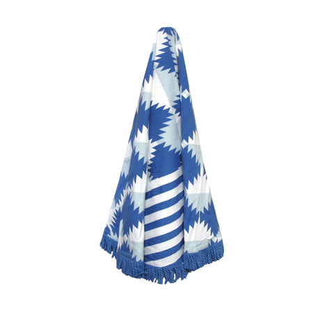 J Elliot Home Arctic Cotton Turkish Beach Towel Round 150cm Blue White