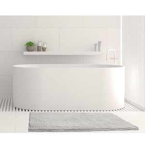Algodon Toggle 1600gsm Microfibre Bath Mat Non Slip Silver Grey 50 x 80cm