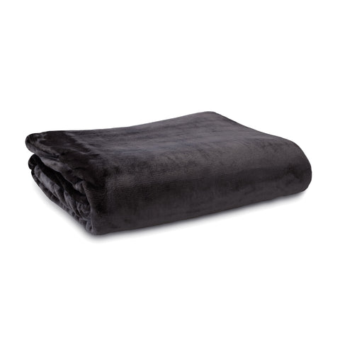 Ardor Lucia 300gsm Plush Throw Blanket Rug Charcoal Grey Double