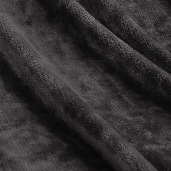 Ardor Lucia 300gsm Plush Throw Blanket Rug Charcoal Grey Double