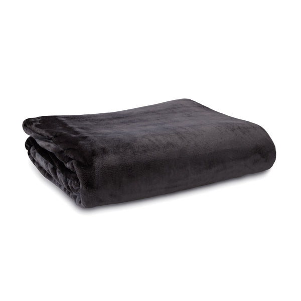 Ardor Lucia 300gsm Plush Throw Blanket Rug Charcoal Grey Single
