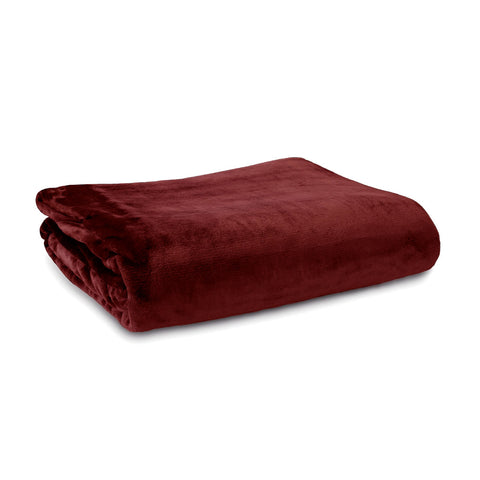 Ardor Lucia 300gsm Plush Throw Blanket Rug Red King