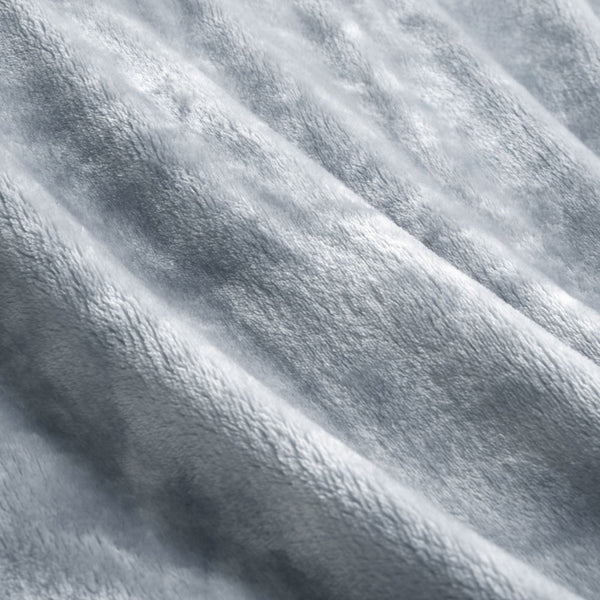 Ardor Lucia 300gsm Plush Throw Blanket Rug Silver Grey Queen