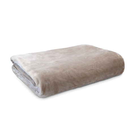 Ardor Lucia 300gsm Plush Throw Blanket Rug Stone Brown Queen