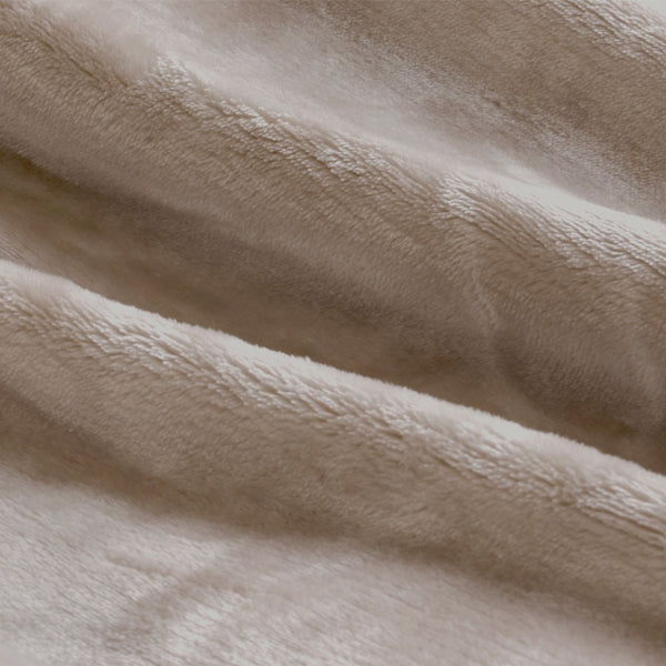 Ardor Lucia 300gsm Plush Throw Blanket Rug Stone Brown Queen