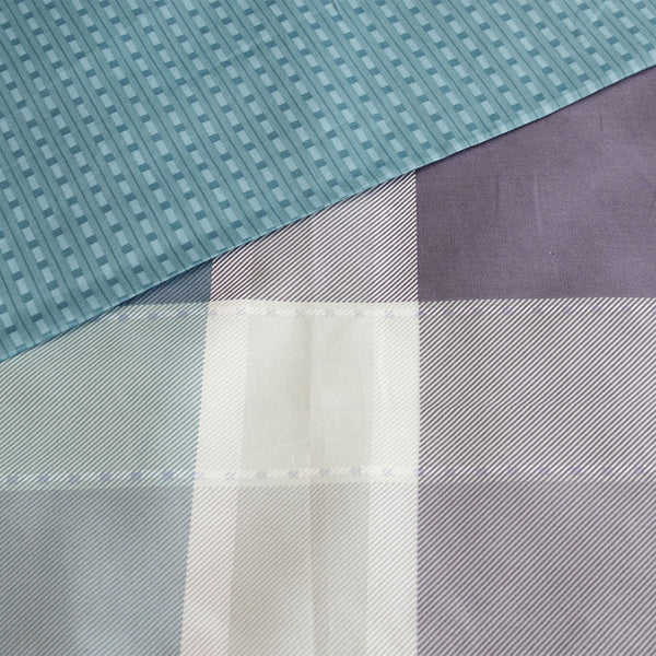 Ardor Costa Checked Cotton Sateen Quilt Doona Duvet Cover Set Queen