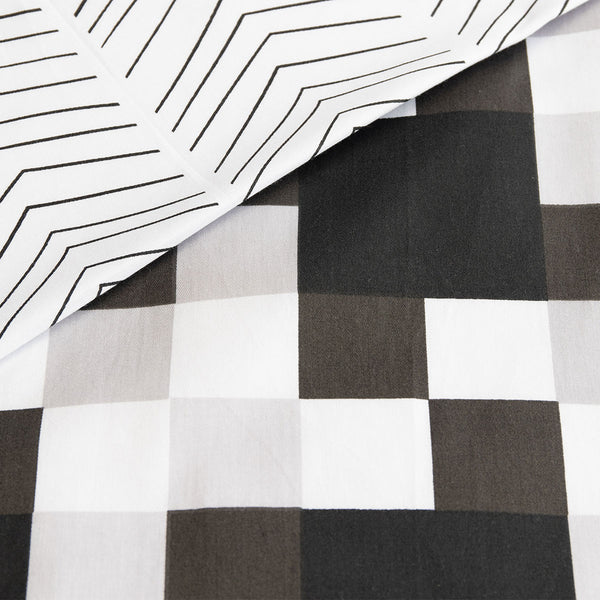 Ardor Emerson Geometric Cotton Sateen Quilt Doona Duvet Cover Set King