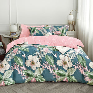 Ardor Tiki Tropical Cotton Sateen Quilt Doona Duvet Cover Set Queen