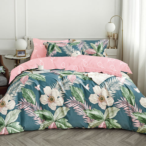 Ardor Tiki Tropical Cotton Sateen Quilt Doona Duvet Cover Set Queen