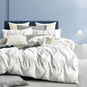 Ardor Vander Flowing Lines Cotton Sateen Quilt Doona Duvet Cover Set Queen