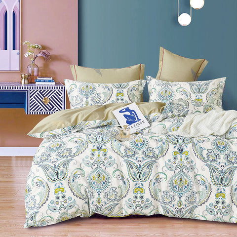 Ardor Yarmin Moroccan Cotton Sateen Quilt Doona Duvet Cover Set Queen