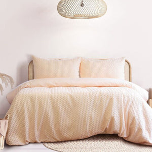Ardor Bondi Embossed Quilt Doona Duvet Cover Set Sorbet King