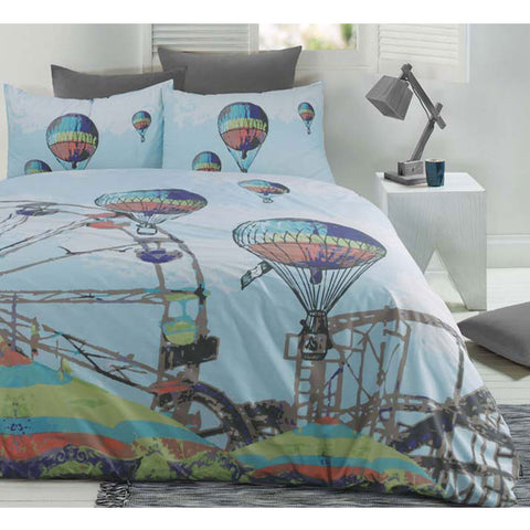 Retro Home Carnival Quilt Doona Duvet Cover Set Carnival King