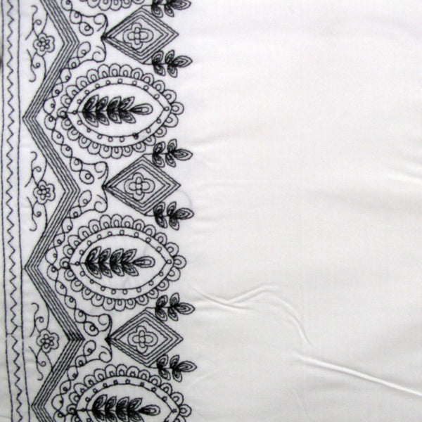 Ardor Charlotte 225TC Embroidered Quilt Doona Duvet Cover Set Black White Queen