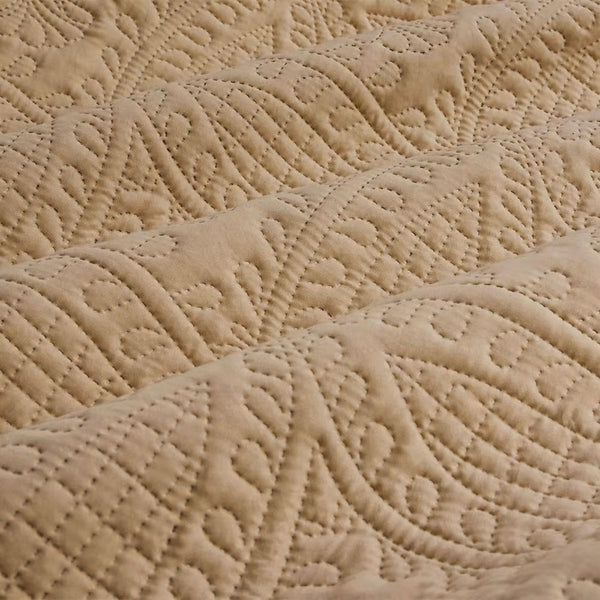 Ardor Chateau Petal Embossed Quilt Doona Duvet Cover Set Cinnamon Queen