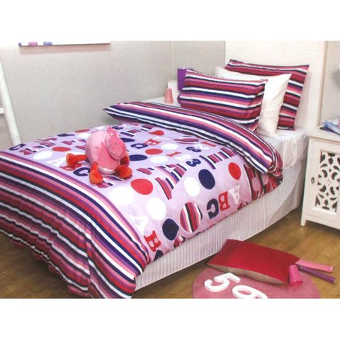 Jelly Bean Kids Disco Girl Quilt Doona Duvet Cover Set Single