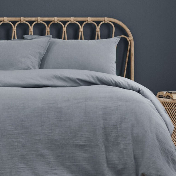 Ardor Earth Grey Cotton Gauze Quilt Doona Duvet Cover Set Queen