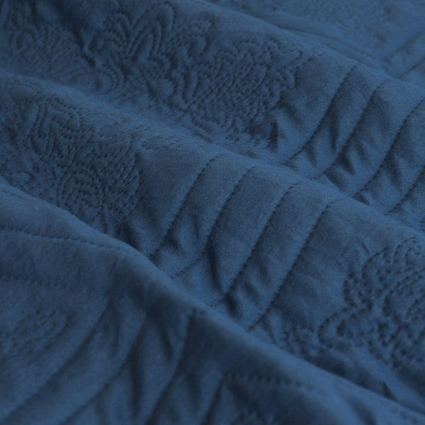 Ardor Boudoir Eddison Quilted Embossed Quilt Doona Duvet Cover Queen Cornflower