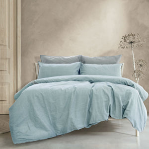 Ardor Embre Linen Look Cotton Quilt Doona Duvet Cover Set King Chambray