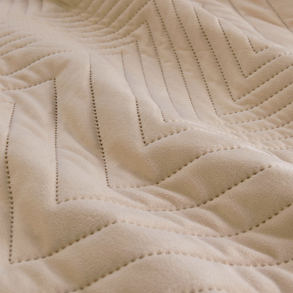Ardor Hana Champagne Embossed Velvet Quilt Doona Duvet Cover Set King