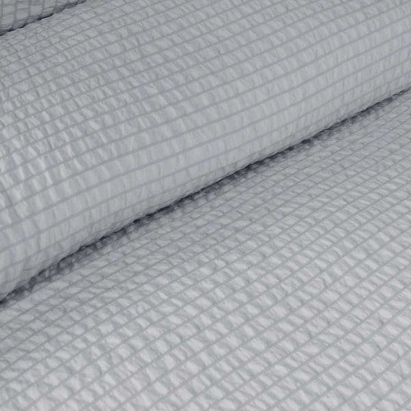 Ardor Ingrid Seersucker Stripe Quilt Doona Duvet Cover Set Queen Silver Grey