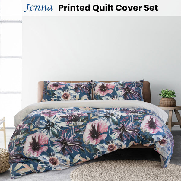 Ardor Boudoir Jenna Floral Printed Quilt Doona Duvet Cover Queen