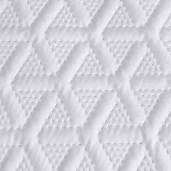 Ardor Leonardo Embossed Geometric Quilt Doona Duvet Cover Set White Queen