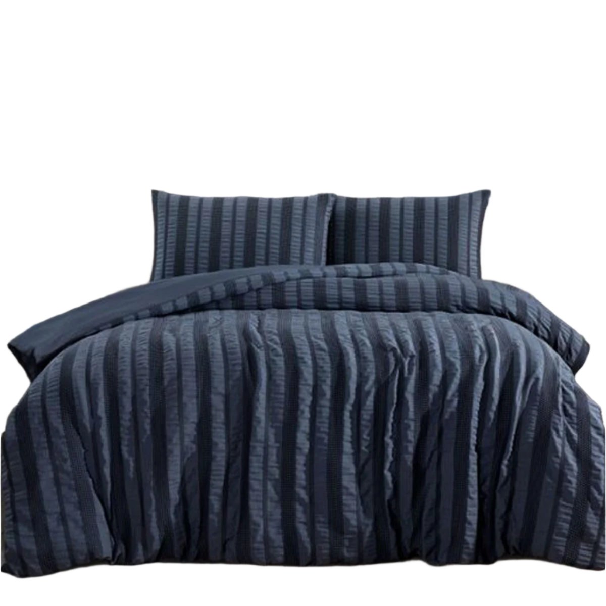 Ardor Lisbon Seersucker Quilt Doona Duvet Cover Set Indigo King