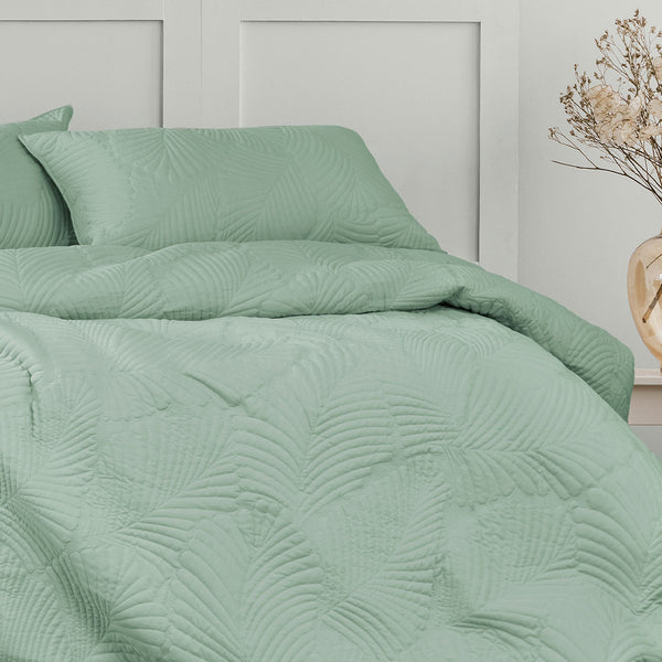 Ardor Molly Palm Green Quilted Quilt Doona Duvet Cover Set King