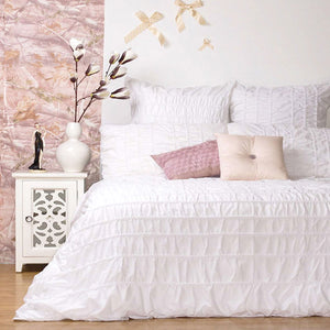 Ardor Tuscany Quilt Doona Duvet Cover Set White Queen