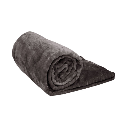 Ardor Lucia Plush Throw Blanket Rug Charcoal Grey 127 x 152cm