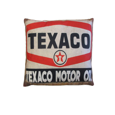 Retro Filled Cushion Texaco Motor Oil 40 x 40cm