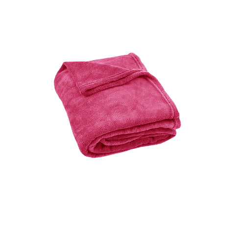 Urban Ultra Soft Coral Fleece Throw Rug 240gsm 120 x 150cm Hot Pink
