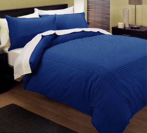 Shangri-La Kingtex 225TC Pintuck Quilt Doona Duvet Cover Set Blue Queen
