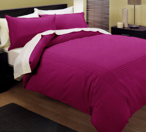 Shangri-La Kingtex 225TC Pintuck Quilt Doona Duvet Cover Set Fuschia Queen