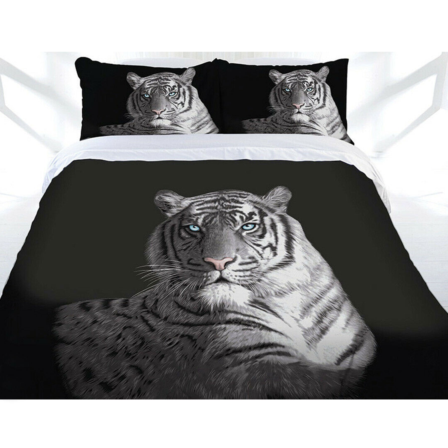 Just Home Black Blue Eyes Quilt Doona Duvet Cover Set Queen