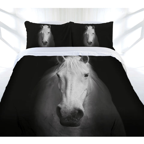 Just Home Midnight Horse Quilt Doona Duvet Cover Set Queen