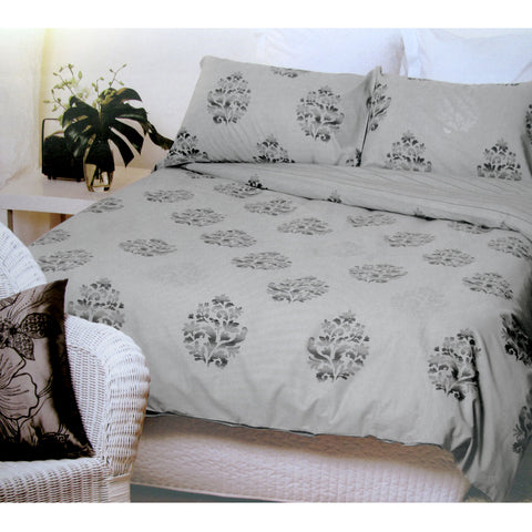 Paxton and Wiggin Miette Quilt Doona Duvet Cover Set Grey Black King